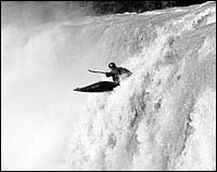 kayaking over the falls